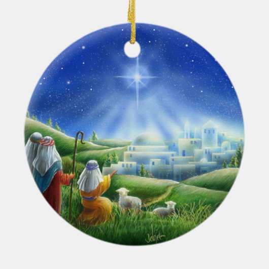 Bethlehem-Verzierung Keramik Ornament (Hinten)