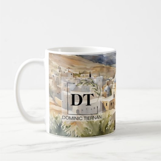 Bethlehem Watercolor Tasse - Zeitloses Heiliges La (Links)