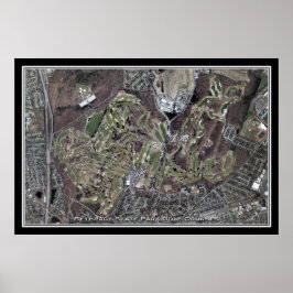 Bethpage Staat Park Golfplatz NY Satellite Karte Poster