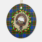 Bethune Clan Abzeichen & Tartan Personalisierte We Keramik Ornament (Links)