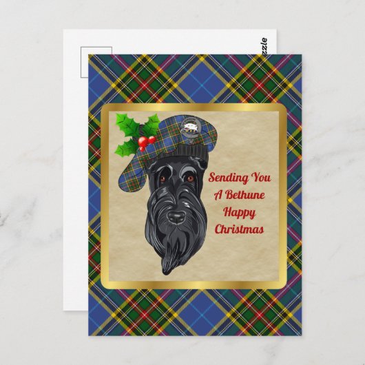 Bethune Clan Abzeichen & Tartan Postkarte (Vorne/Hinten)