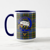 Bethune Clan Abzeichen & Tartan Tasse (Links)
