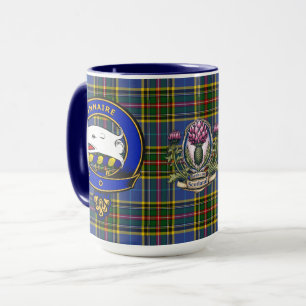 Bethune Clan Abzeichen & Tartan Tasse