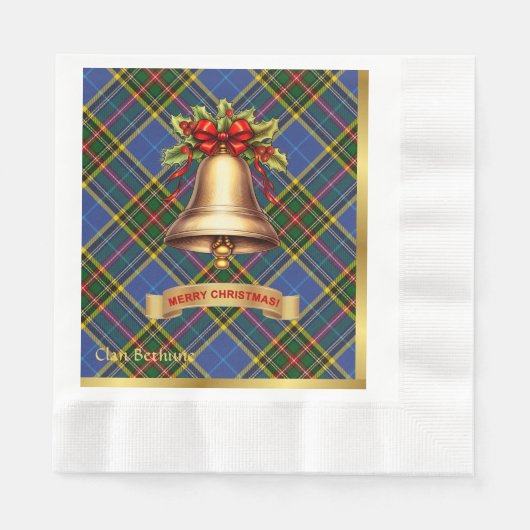 Bethune Personalisiert Tartan Christmas Serviette (Vorderseite)