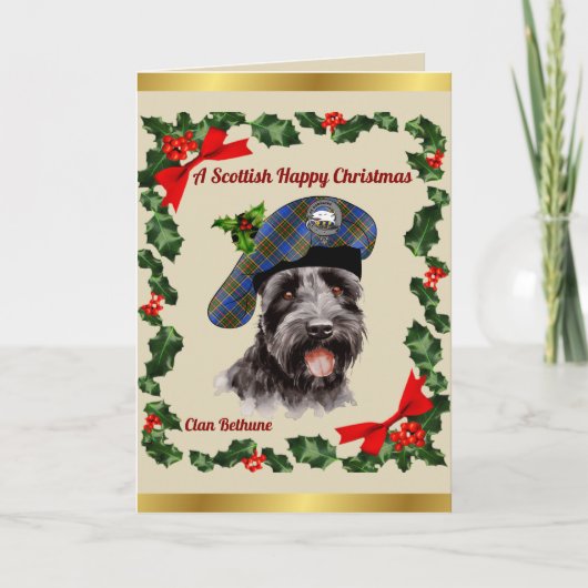 Bethune Scottie Dog Personalisiert Xmas Karte (Vorderseite)