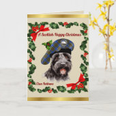 Bethune Scottie Dog Personalisiert Xmas Karte (Gelbe Blume)