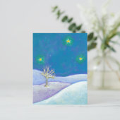 Betitelt: Stille Nacht - hübsche Schneesterne Postkarte (Stehend Vorderseite)