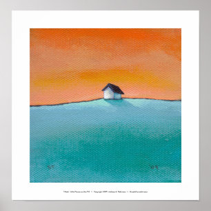 Betitelt:  Wenig Haus auf dem Hügel - Poster