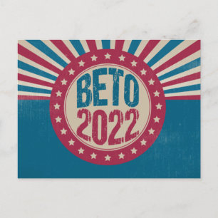 Beto 2022 Vintage American Flag Governor Wahl Postkarte