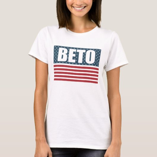 Beto American Flag Texas Gouverneur 2022 Wahl T-Shirt (Vorderseite)
