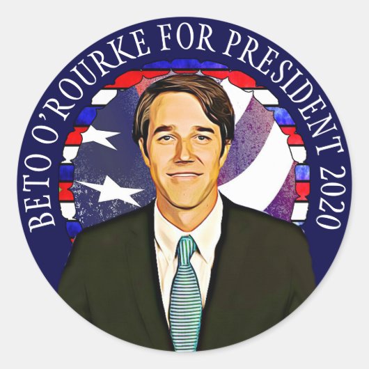 Beto O'Rourke für Präsident 2020 Support-Stickers Runder Aufkleber (Vorderseite)