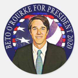 Beto O'Rourke für Präsident 2020 Support-Stickers Runder Aufkleber