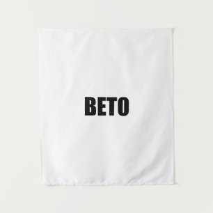 Beto O'Rourke moderne Typografie in Schwarzweiß Wandteppich
