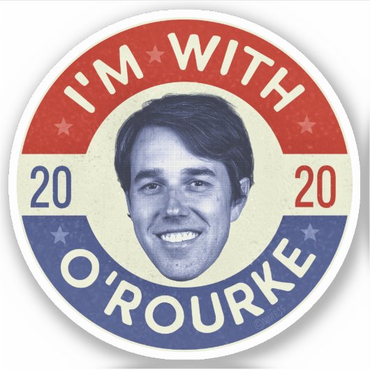 Beto O'Rourke Präsident 2020 Foto Retro Aufkleber (Vorderseite)
