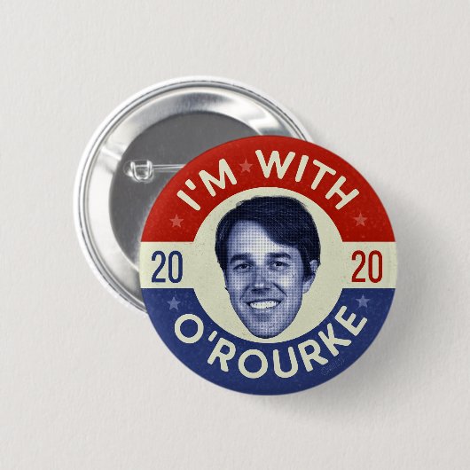 Beto O'Rourke Präsident 2020 Foto Retro Button (Vorne & Hinten)