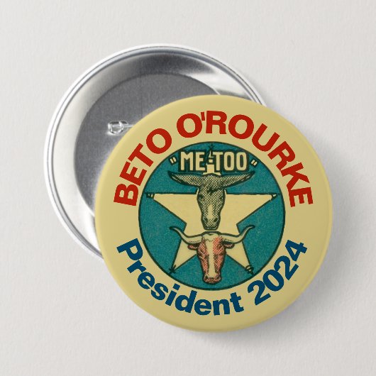 Beto O'Rourke Präsident 2024 Button (Vorne & Hinten)
