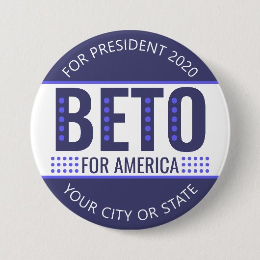 Beto Präsidentschaftswahl 2020 politisch Button (Vorderseite)