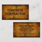 Beton-Auftragnehmer Antike Visitenkarte (Vorne/Hinten)