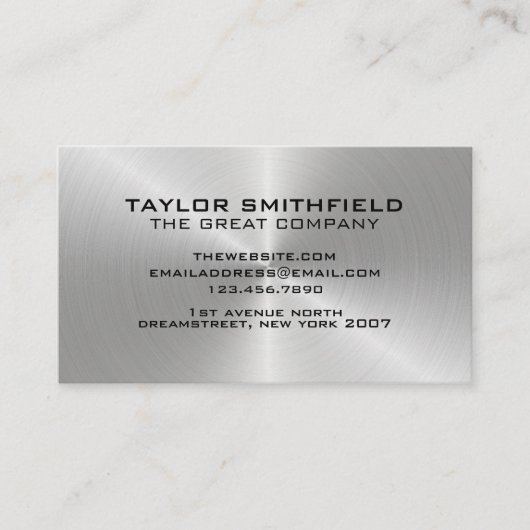 Beton-Beruflich-Metall-Silber-Visitenkarte Visitenkarte (Vorderseite)