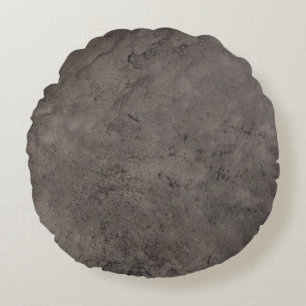 Beton, Grauleder Rundes Kissen