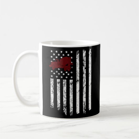 Beton Mixer American Flag Patriotic Cement Truhe Kaffeetasse (Links)