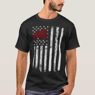 Beton Mixer American Flag Patriotic Cement Truhe T-Shirt