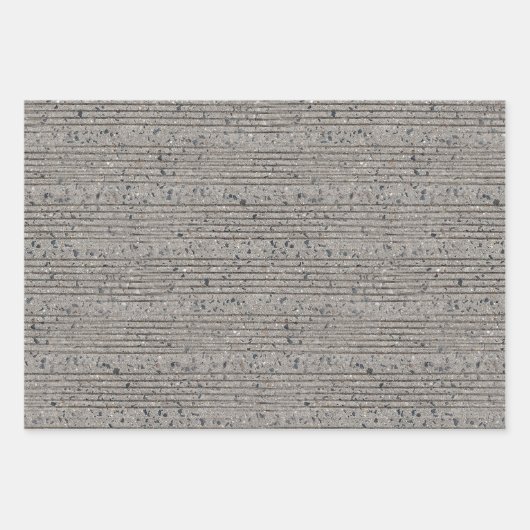 Beton Tining Grau Zement Sidewalk Geschenkpapier Set (Vorderseite)