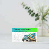 Beton-und Betonmischer-Visitenkarte Visitenkarte (Stehend Vorderseite)