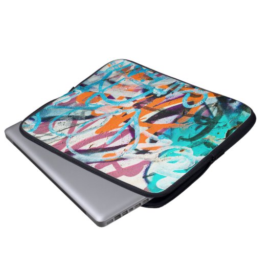 Beton, verwittert, abgenutzte Wand beschädigte Far Laptopschutzhülle (Vorne Knopf)