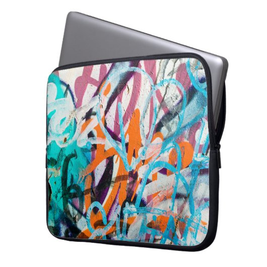 Beton, verwittert, abgenutzte Wand beschädigte Far Laptopschutzhülle (Vorderseite Links)