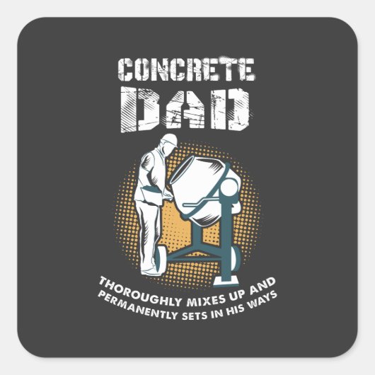 Betonarbeiter - BetonVater Quadratischer Aufkleber (Vorderseite)