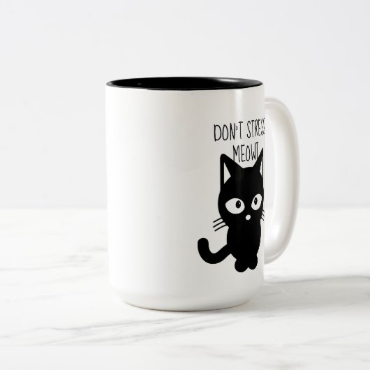 Betonen Sie nicht Meowt Kaffee-Tasse Zweifarbige Tasse (VorderseiteRechts)
