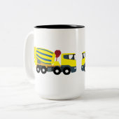 Betonfertigtransporter Zweifarbige Tasse (Vorderseite Links)
