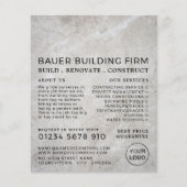 Betonfläche, Gebäude-Firm, Baumeisterwerbung Flyer (Vorne)