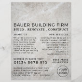 Betonfläche, Gebäude-Firm, Baumeisterwerbung Flyer (Vorne)