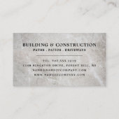 Betonfläche, Gebäude-Firma, Bauunternehmen Visitenkarte (Rückseite)
