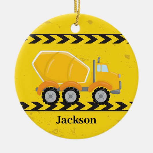Betonkämmer Custom Boys Truck Weihnachten Keramik Ornament (Vorne)