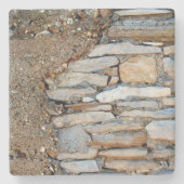 Betonmauer und Stone Textured Wall, Square Unterse Steinuntersetzer (Vorderseite)
