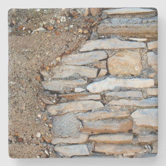 Betonmauer und Stone Textured Wall, Square Unterse Steinuntersetzer (Vorderseite)