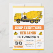 Betonmischanlage Kindergeburtstag Party Einladung (Vorderseite)