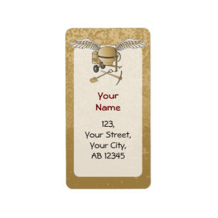 Betonmischer beige adressaufkleber