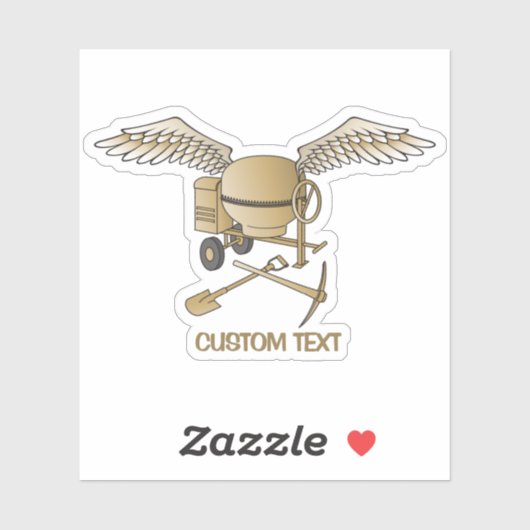 Betonmischer Beige Aufkleber (Blatt)