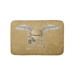 Betonmischer beige badematte