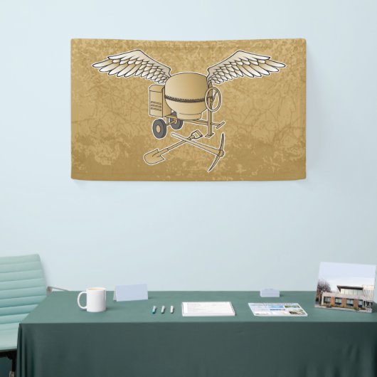Betonmischer beige banner (Messeveranstaltung)