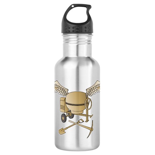 Betonmischer beige edelstahlflasche (Vorderseite)