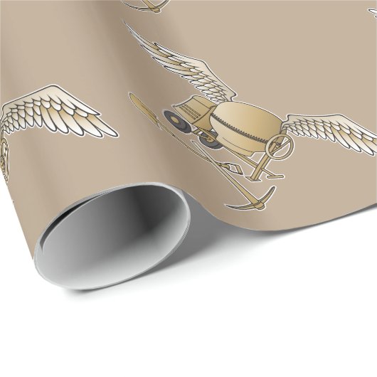 Betonmischer beige geschenkpapier (Rolleneckpunkt)