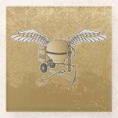 Betonmischer beige glasuntersetzer (Vorderseite)