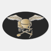 Betonmischer beige ovaler aufkleber (Vorderseite)