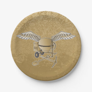 Betonmischer beige pappteller