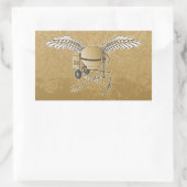 Betonmischer beige rechteckiger aufkleber (Tasche)
